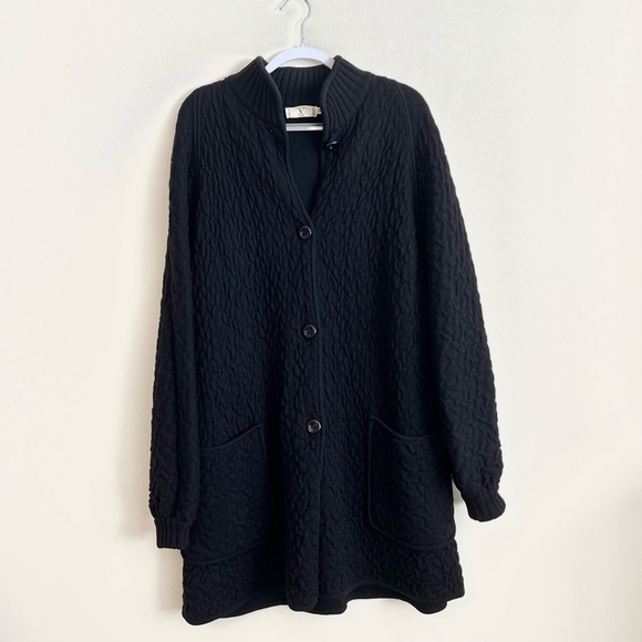 Vintage Valentino Wool Thick Heavy Longline Cardigan Sweater Jacket - Picture 1 of 10